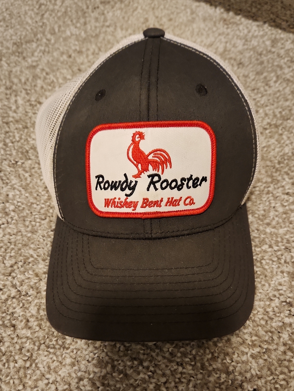 Rowdy Rooster Whiskey Bent Hat Co. Trucker Cap - Black with White Mesh